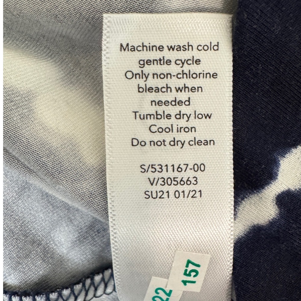 Athleta Santorini Thera Print Dress Blue Navy Tie Dye Stripe UPF 1X NEW Beach - Picture 10 of 11